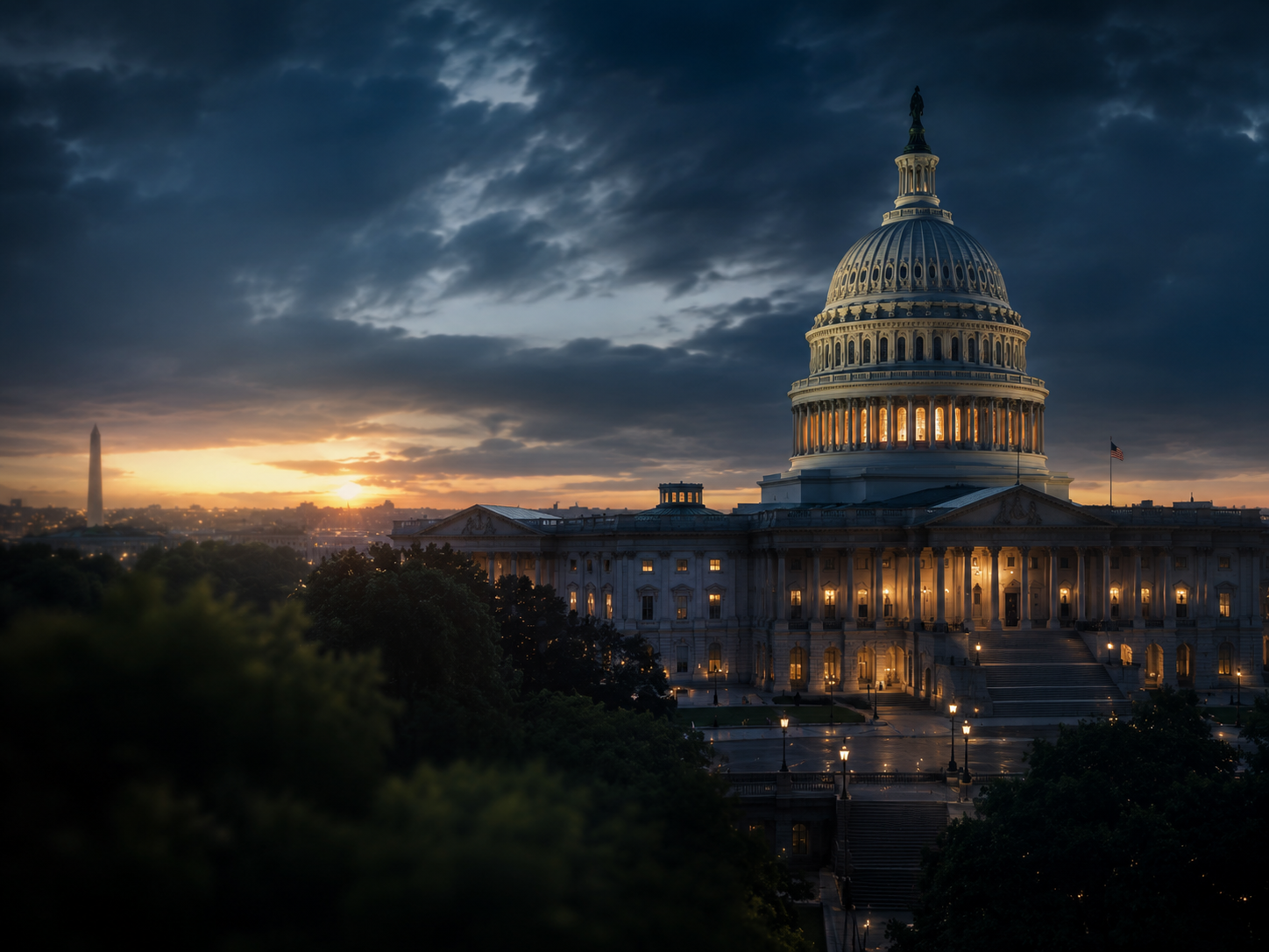 Washington DC Capitol at dusk